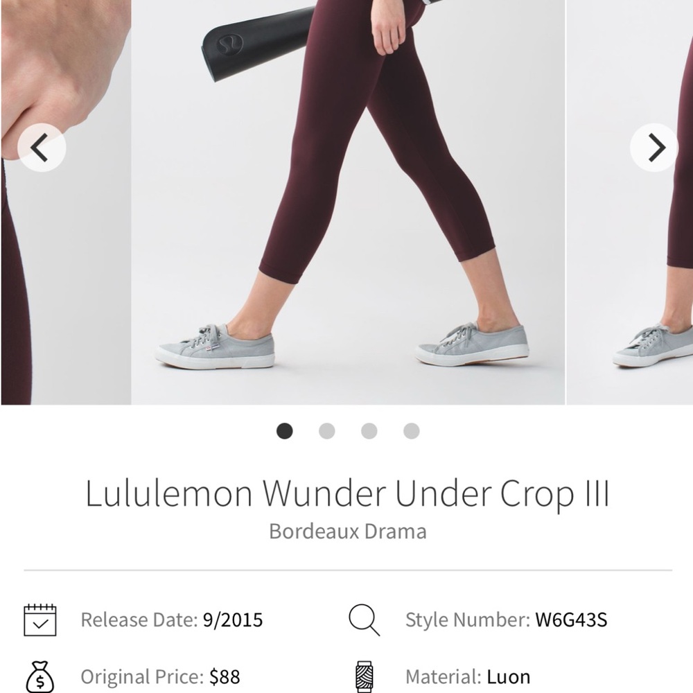 Lululemon Wunder Under Crop II Bordeaux Drama - Picture 5 of 11